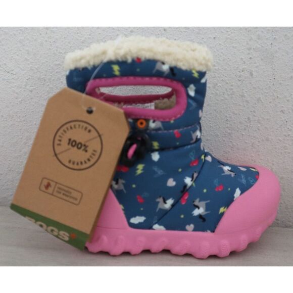 Bogs 72603I-469 Baby Girls Sz 6 Dark Blue Multi B-Moc Pegasus Snow Boots - Picture 4 of 13